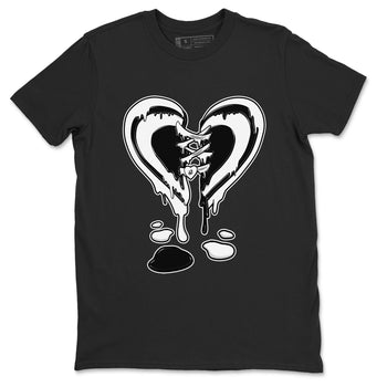 14s Panda shirt to match jordans Melting Heart sneaker tees Air Jordan 14 Panda SNRT Sneaker Release Tees unisex cotton Black 2 crew neck shirt