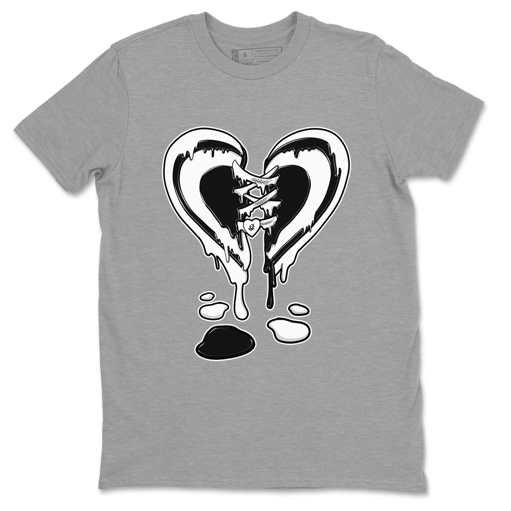 14s Panda shirt to match jordans Melting Heart sneaker tees Air Jordan 14 Panda SNRT Sneaker Release Tees unisex cotton Heather Grey 2 crew neck shirt