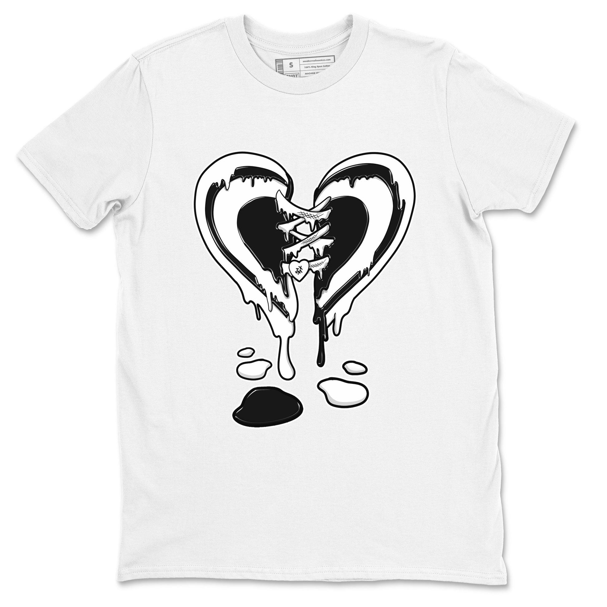 14s Panda shirt to match jordans Melting Heart sneaker tees Air Jordan 14 Panda SNRT Sneaker Release Tees unisex cotton White 2 crew neck shirt