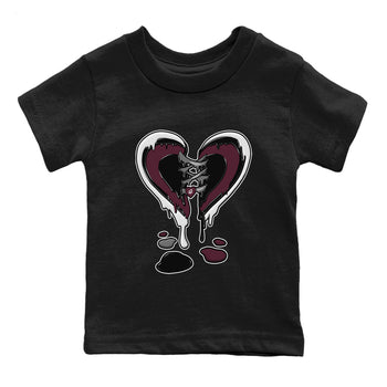 Air Jordan 5 Burgundy Sneaker Match Tees Melting Heart Sneaker Tees Jordan 5 Burgundy Sneaker Release Tees Matching Outfits Kids Shirts Black 2
