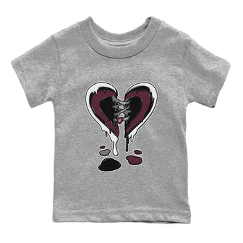 Air Jordan 5 Burgundy Sneaker Match Tees Melting Heart Sneaker Tees Jordan 5 Burgundy Sneaker Release Tees Matching Outfits Kids Shirts Heather Grey 2