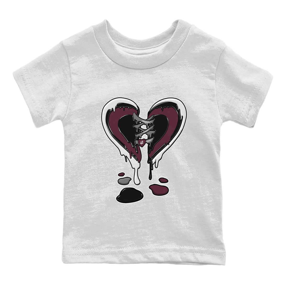 Air Jordan 5 Burgundy Sneaker Match Tees Melting Heart Sneaker Tees Jordan 5 Burgundy Sneaker Release Tees Matching Outfits Kids Shirts White 2