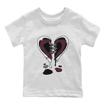 Air Jordan 5 Burgundy Sneaker Match Tees Melting Heart Sneaker Tees Jordan 5 Burgundy Sneaker Release Tees Matching Outfits Kids Shirts White 2