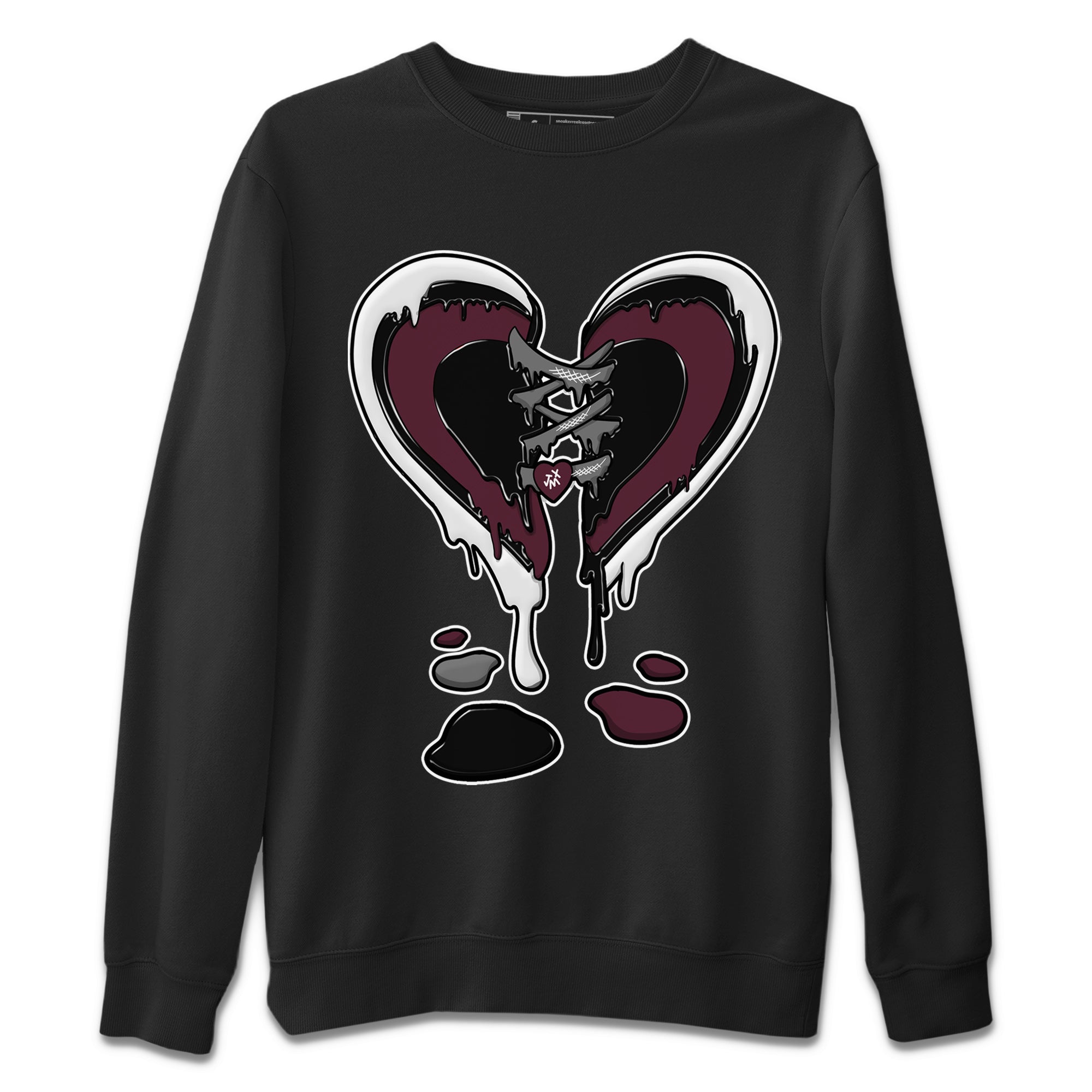 Air Jordan 5 Burgundy Sneaker Match Tees Melting Heart Sneaker Tees Jordan 5 Burgundy Sneaker Release Tees Matching Outfits Unisex Shirts Black 2