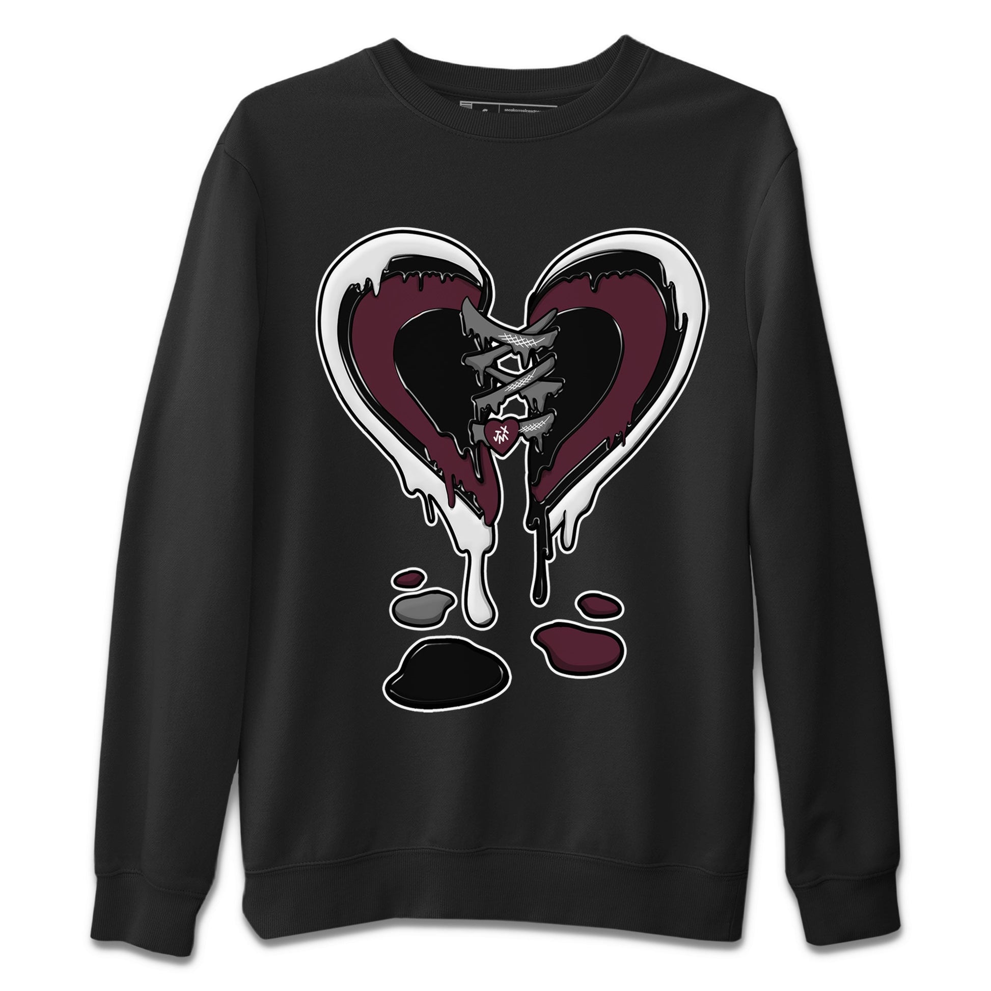 Air Jordan 5 Burgundy Sneaker Match Tees Melting Heart Sneaker Tees Jordan 5 Burgundy Sneaker Release Tees Matching Outfits Unisex Shirts Black 2