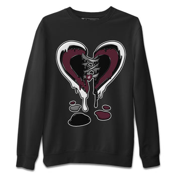 Air Jordan 5 Burgundy Sneaker Match Tees Melting Heart Sneaker Tees Jordan 5 Burgundy Sneaker Release Tees Matching Outfits Unisex Shirts Black 2