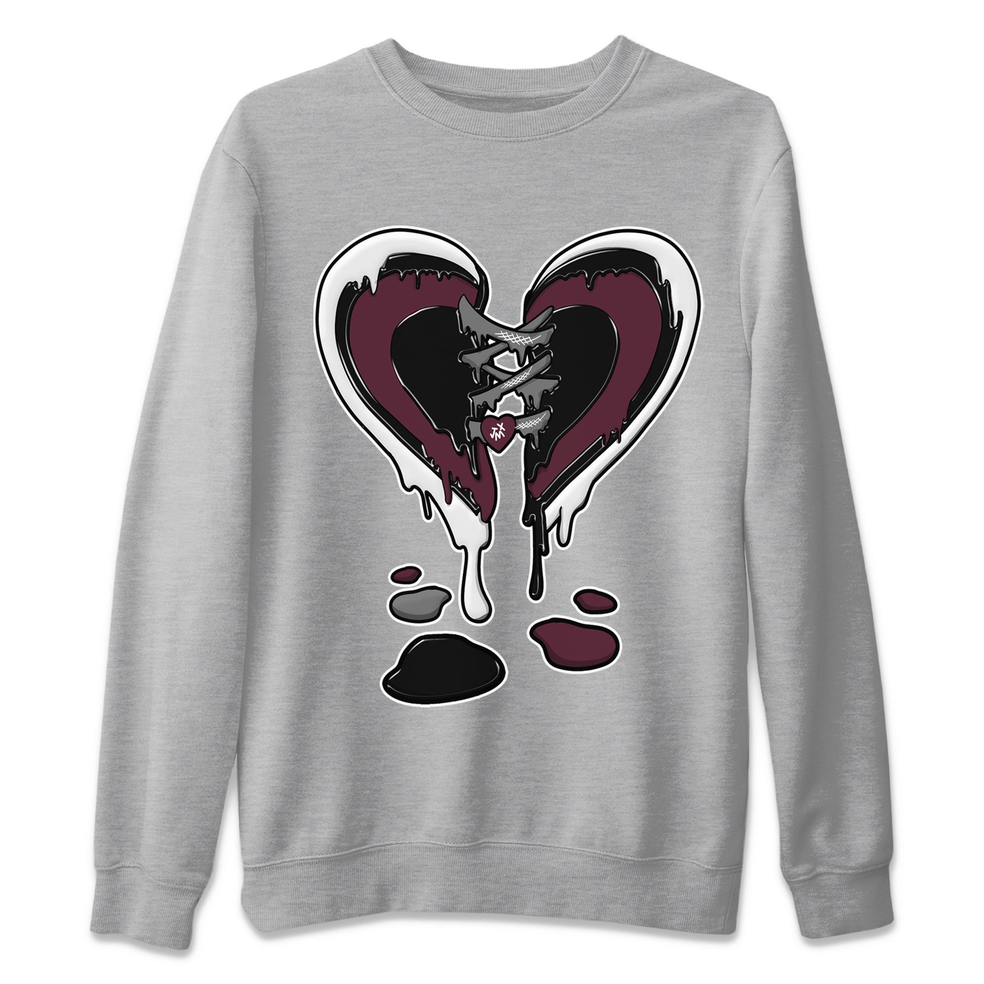 Air Jordan 5 Burgundy Sneaker Match Tees Melting Heart Sneaker Tees Jordan 5 Burgundy Sneaker Release Tees Matching Outfits Unisex Shirts Heather Grey 2