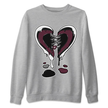 Air Jordan 5 Burgundy Sneaker Match Tees Melting Heart Sneaker Tees Jordan 5 Burgundy Sneaker Release Tees Matching Outfits Unisex Shirts Heather Grey 2