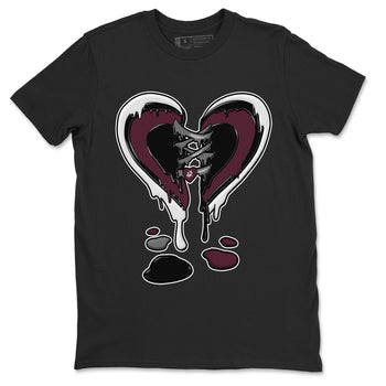 Air Jordan 5 Burgundy Sneaker Match Tees Melting Heart Sneaker Tees Jordan 5 Burgundy Sneaker Release Tees Matching Outfits Unisex Shirts Black 2