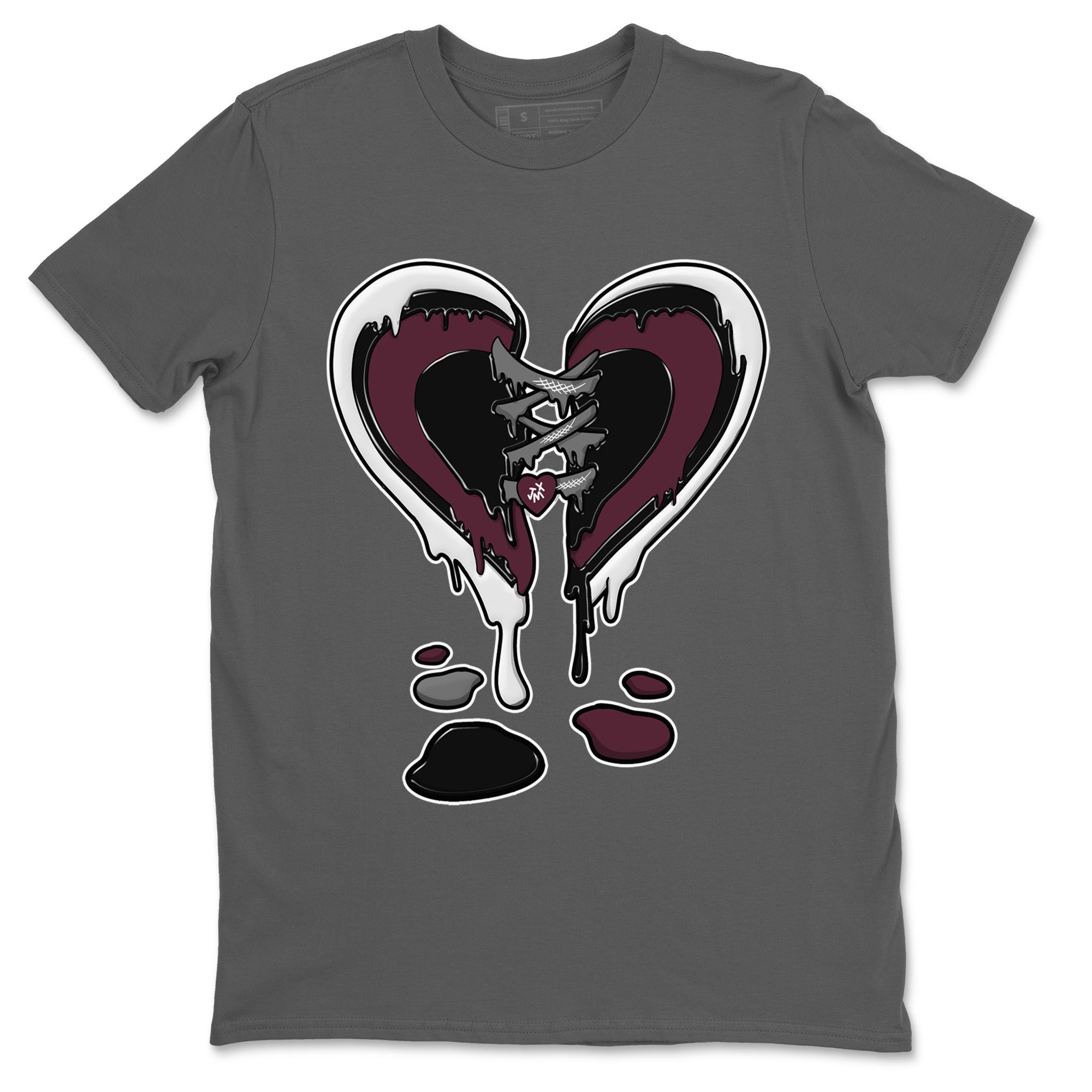 Air Jordan 5 Burgundy Sneaker Match Tees Melting Heart Sneaker Tees Jordan 5 Burgundy Sneaker Release Tees Matching Outfits Unisex Shirts Cool Grey 2