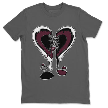Air Jordan 5 Burgundy Sneaker Match Tees Melting Heart Sneaker Tees Jordan 5 Burgundy Sneaker Release Tees Matching Outfits Unisex Shirts Cool Grey 2
