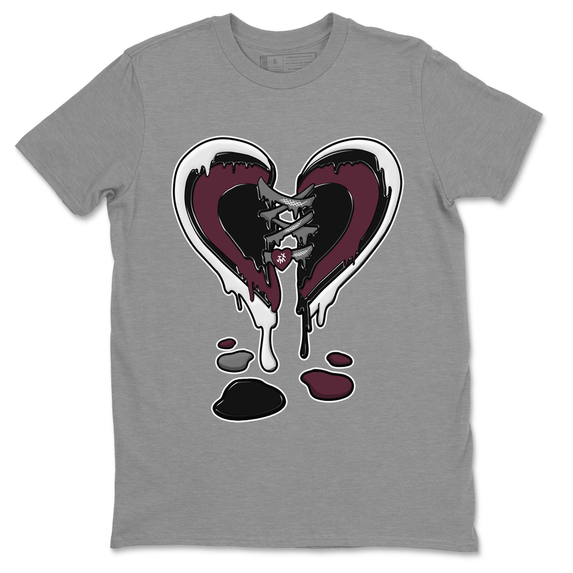 Air Jordan 5 Burgundy Sneaker Match Tees Melting Heart Sneaker Tees Jordan 5 Burgundy Sneaker Release Tees Matching Outfits Unisex Shirts Heather Grey 2