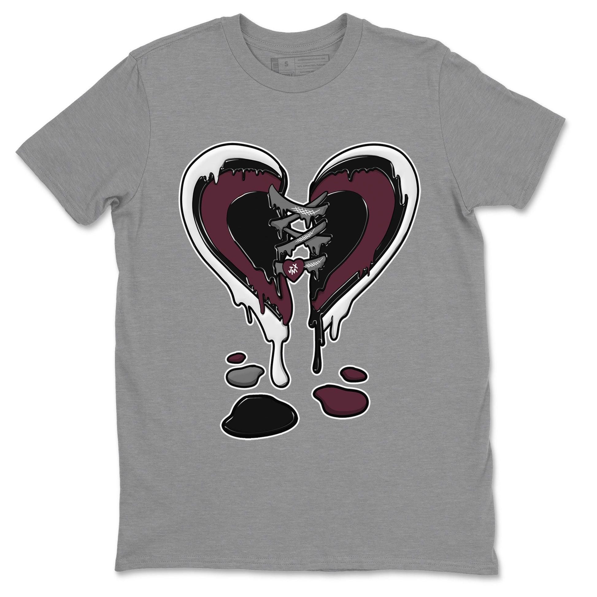 Air Jordan 5 Burgundy Sneaker Match Tees Melting Heart Sneaker Tees Jordan 5 Burgundy Sneaker Release Tees Matching Outfits Unisex Shirts Heather Grey 2
