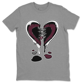 Air Jordan 5 Burgundy Sneaker Match Tees Melting Heart Sneaker Tees Jordan 5 Burgundy Sneaker Release Tees Matching Outfits Unisex Shirts Heather Grey 2