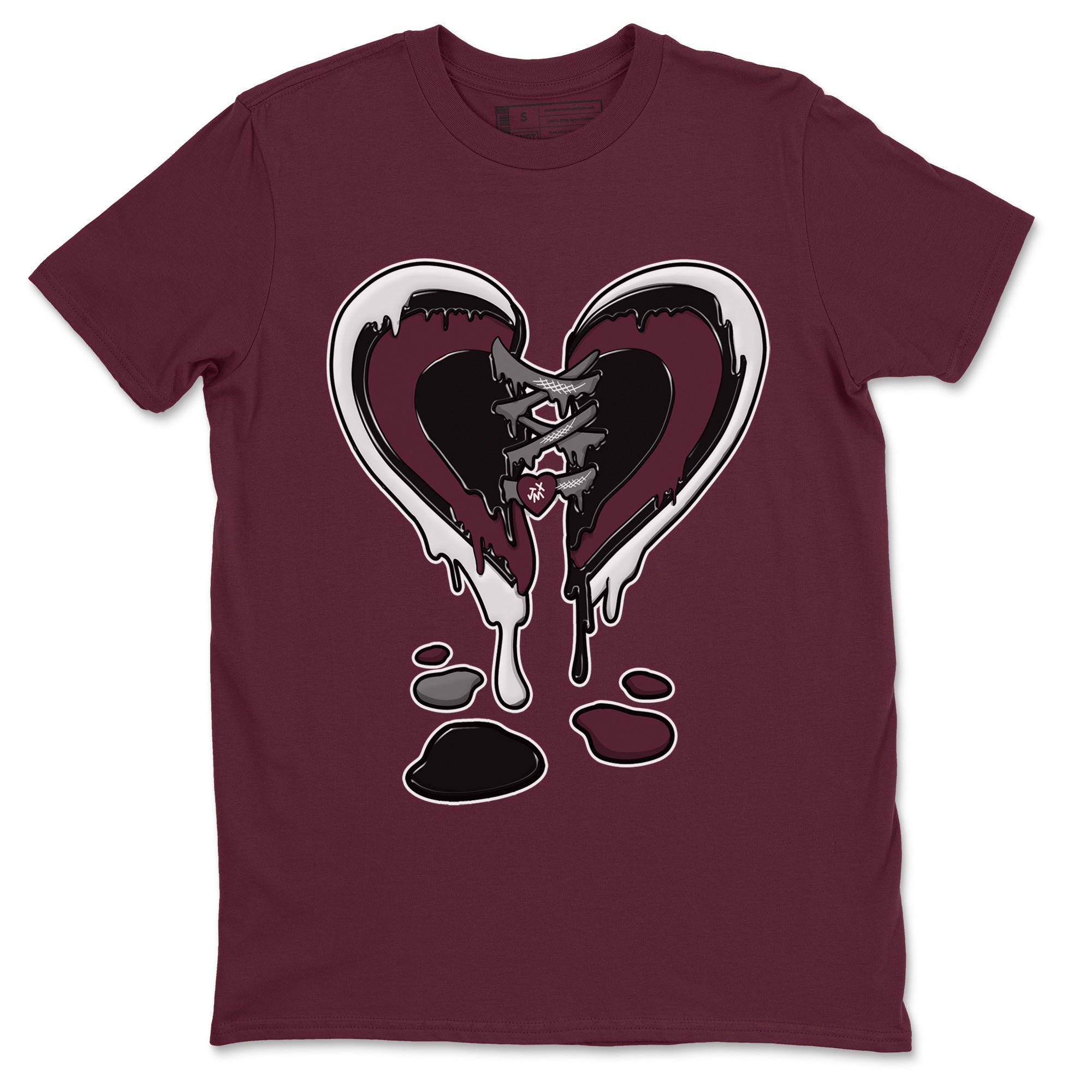 Air Jordan 5 Burgundy Sneaker Match Tees Melting Heart Sneaker Tees Jordan 5 Burgundy Sneaker Release Tees Matching Outfits Unisex Shirts Maroon 2