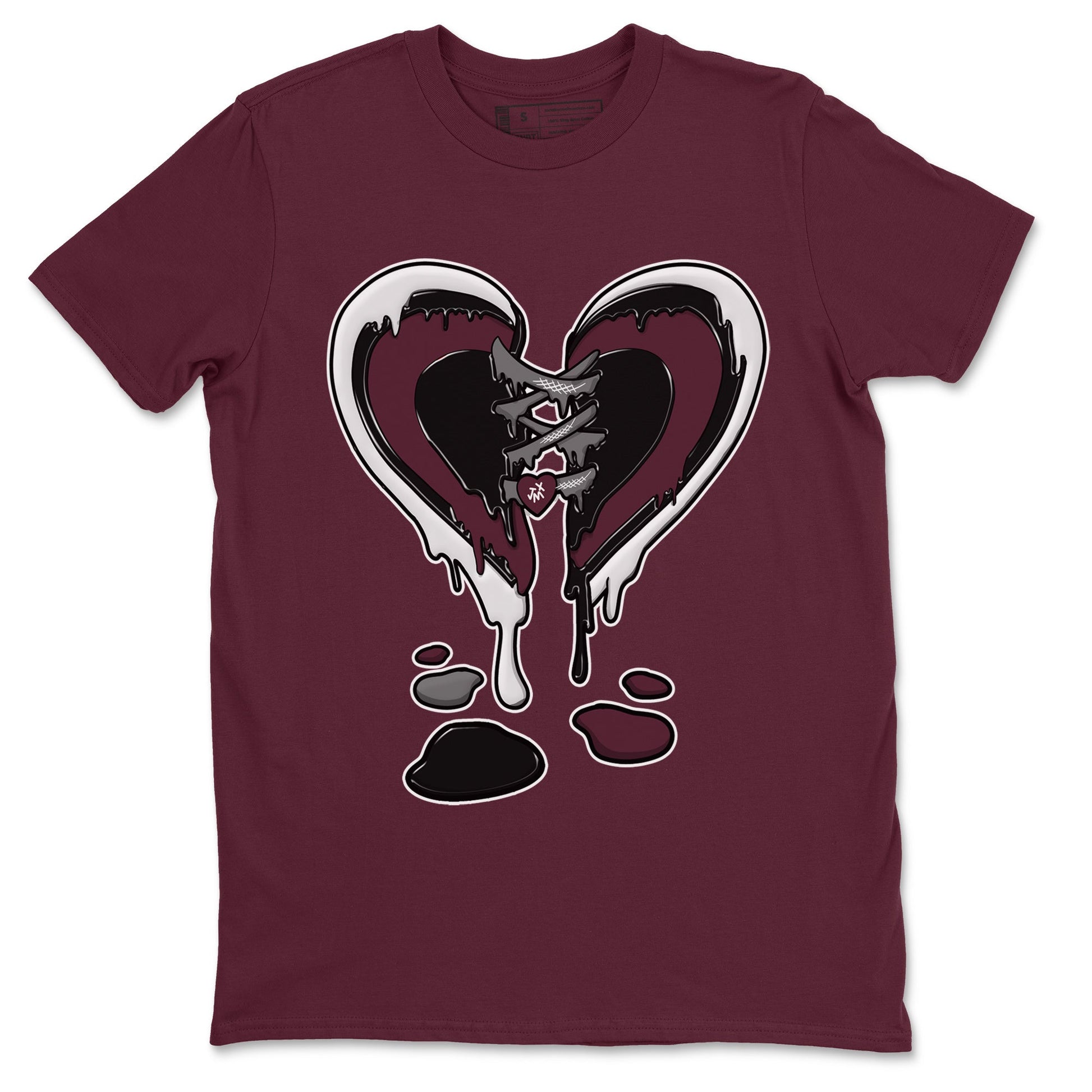 Air Jordan 5 Burgundy Sneaker Match Tees Melting Heart Sneaker Tees Jordan 5 Burgundy Sneaker Release Tees Matching Outfits Unisex Shirts Maroon 2