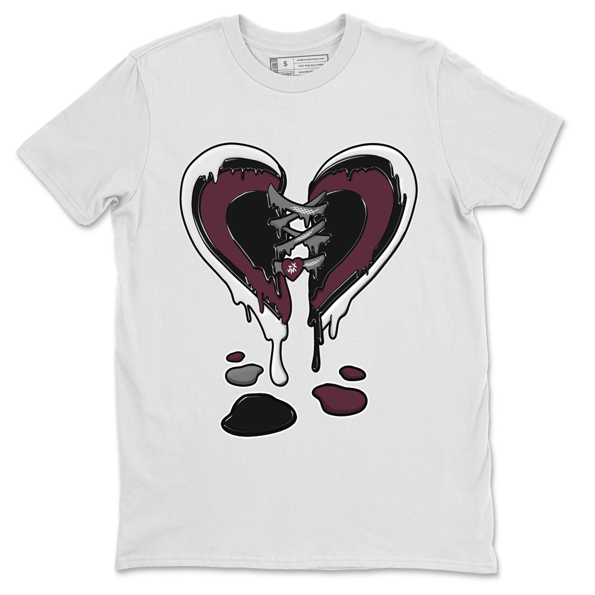 Air Jordan 5 Burgundy Sneaker Match Tees Melting Heart Sneaker Tees Jordan 5 Burgundy Sneaker Release Tees Matching Outfits Unisex Shirts White 2