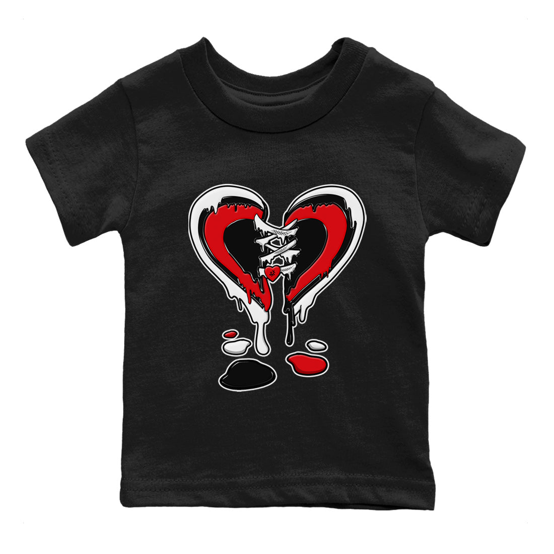Air Jordan 6 Toro Bravo Sneaker Match Tees Melting Heart Sneaker Tees AJ6 Toro Bravo Sneaker Release Tees Kids Shirts Black 2