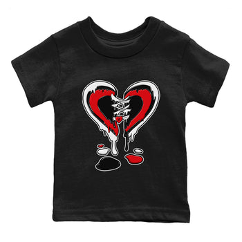 Air Jordan 6 Toro Bravo Sneaker Match Tees Melting Heart Sneaker Tees AJ6 Toro Bravo Sneaker Release Tees Kids Shirts Black 2