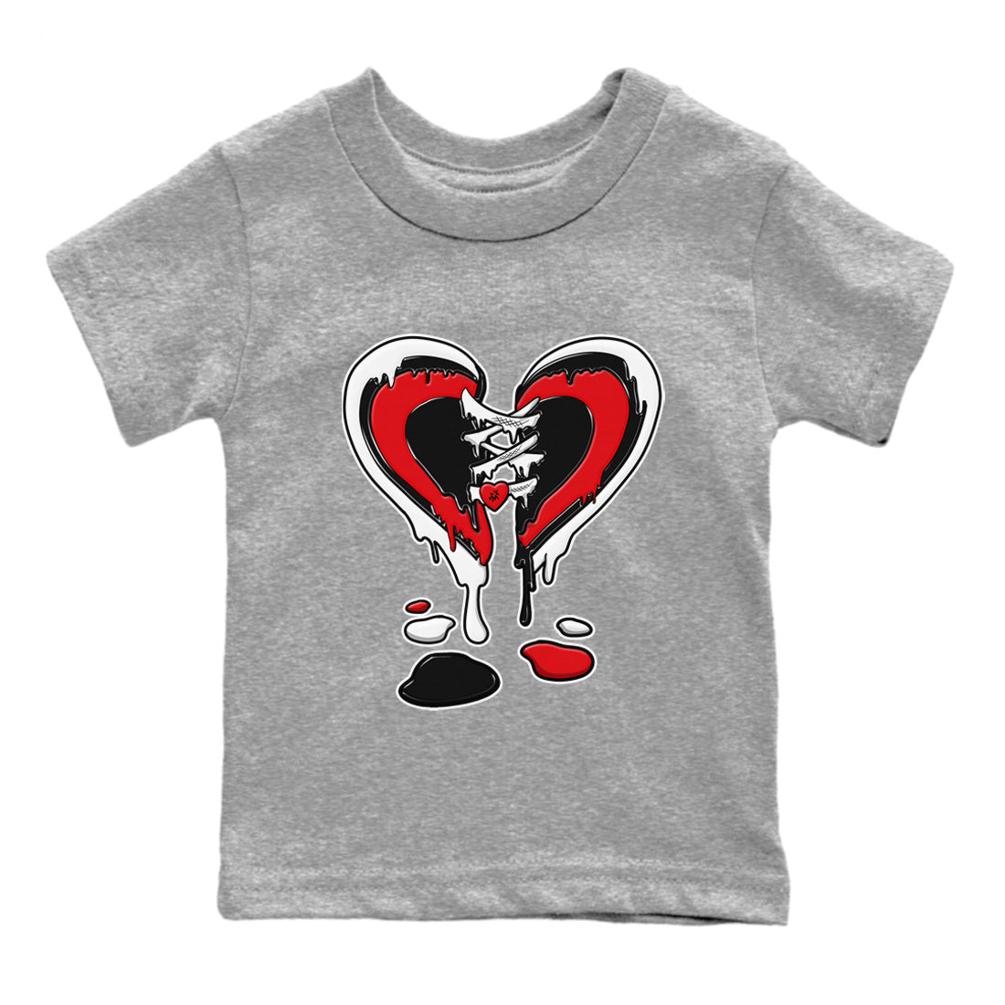 Air Jordan 6 Toro Bravo Sneaker Match Tees Melting Heart Sneaker Tees AJ6 Toro Bravo Sneaker Release Tees Kids Shirts Heather Grey 2