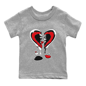 Air Jordan 6 Toro Bravo Sneaker Match Tees Melting Heart Sneaker Tees AJ6 Toro Bravo Sneaker Release Tees Kids Shirts Heather Grey 2