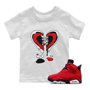 Air Jordan 6 Toro Bravo Sneaker Match Tees Melting Heart Sneaker Tees AJ6 Toro Bravo Sneaker Release Tees Kids Shirts White 1