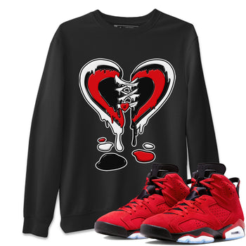 Air Jordan 6 Toro Bravo Sneaker Match Tees Melting Heart Sneaker Tees AJ6 Toro Bravo Sneaker Release Tees Unisex Shirts Black 1