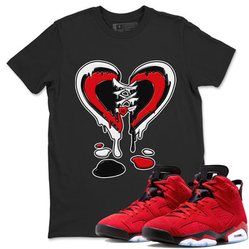 Air Jordan 6 Toro Bravo Sneaker Match Tees Melting Heart Sneaker Tees AJ6 Toro Bravo Sneaker Release Tees Unisex Shirts Black 1