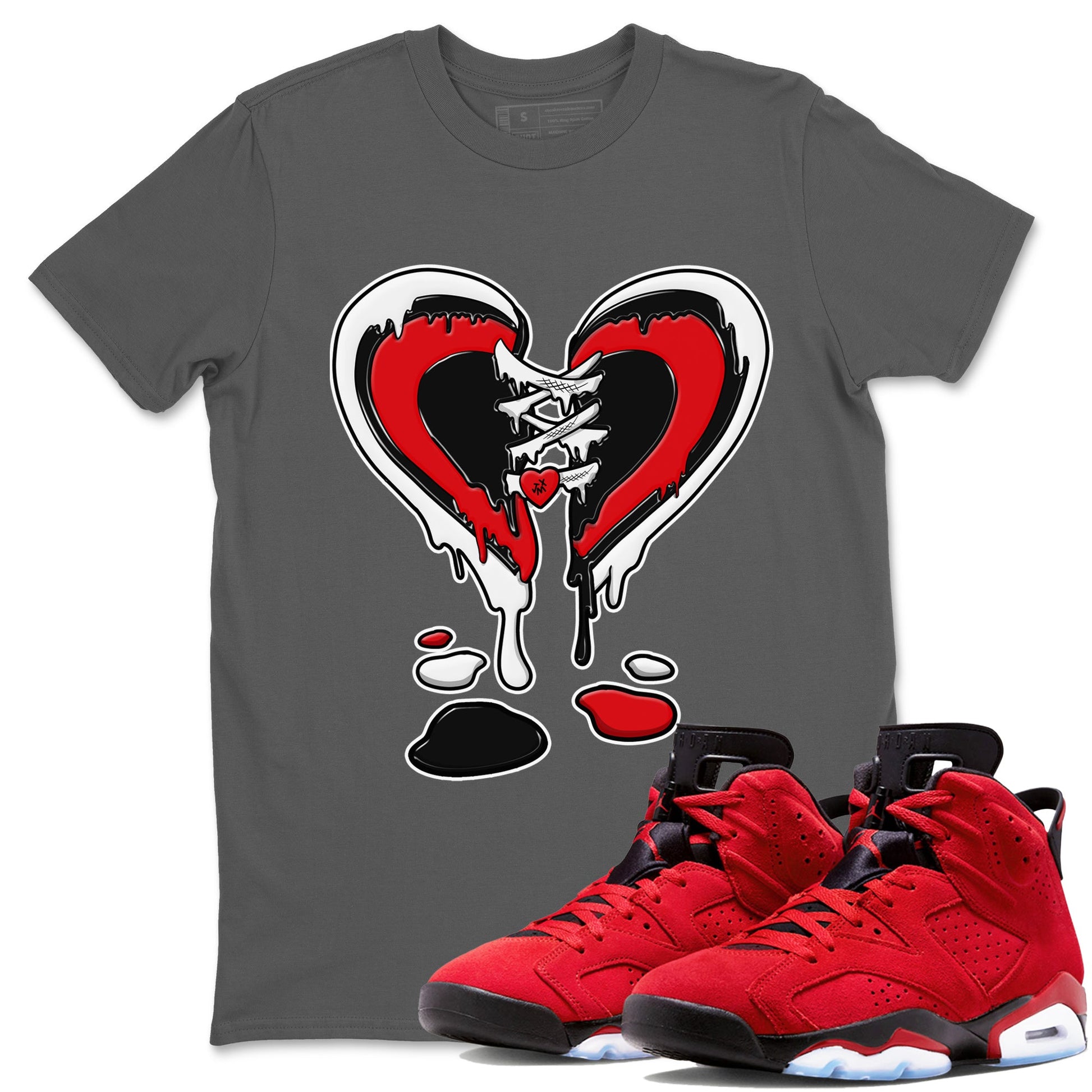 Air Jordan 6 Toro Bravo Sneaker Match Tees Melting Heart Sneaker Tees AJ6 Toro Bravo Sneaker Release Tees Unisex Shirts Cool Grey 1