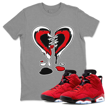 Air Jordan 6 Toro Bravo Sneaker Match Tees Melting Heart Sneaker Tees AJ6 Toro Bravo Sneaker Release Tees Unisex Shirts Heather Grey 1