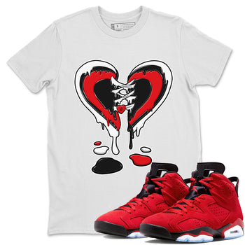 Air Jordan 6 Toro Bravo Sneaker Match Tees Melting Heart Sneaker Tees AJ6 Toro Bravo Sneaker Release Tees Unisex Shirts White 1