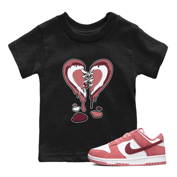 Dunk Low Valentine's Day shirt to match jordans Melting Heart sneaker tees Dunk Valentines Day 2024 SNRT Sneaker Tees Casual Crew Neck T-Shirt Baby Toddler Black 1 T-Shirt