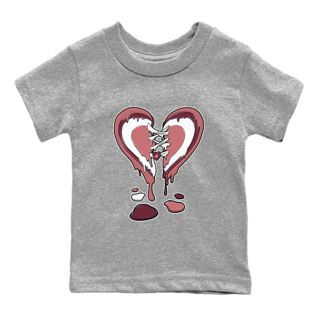 Dunk Low Valentine's Day shirt to match jordans Melting Heart sneaker tees Dunk Valentines Day 2024 SNRT Sneaker Tees Casual Crew Neck T-Shirt Baby Toddler Heather Grey 2 T-Shirt