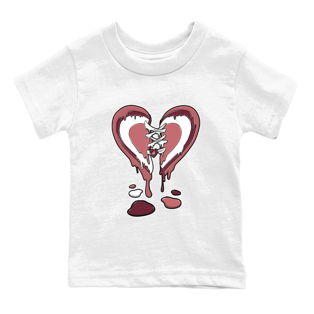 Dunk Low Valentine's Day shirt to match jordans Melting Heart sneaker tees Dunk Valentines Day 2024 SNRT Sneaker Tees Casual Crew Neck T-Shirt Baby Toddler White 2 T-Shirt