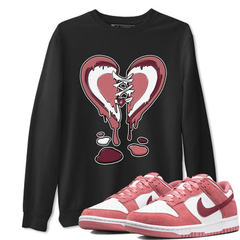 Dunk Low Valentine's Day shirt to match jordans Melting Heart sneaker tees Dunk Valentines Day 2024 SNRT Sneaker Tees Casual Crew Neck T-Shirt Unisex Black 1 T-Shirt