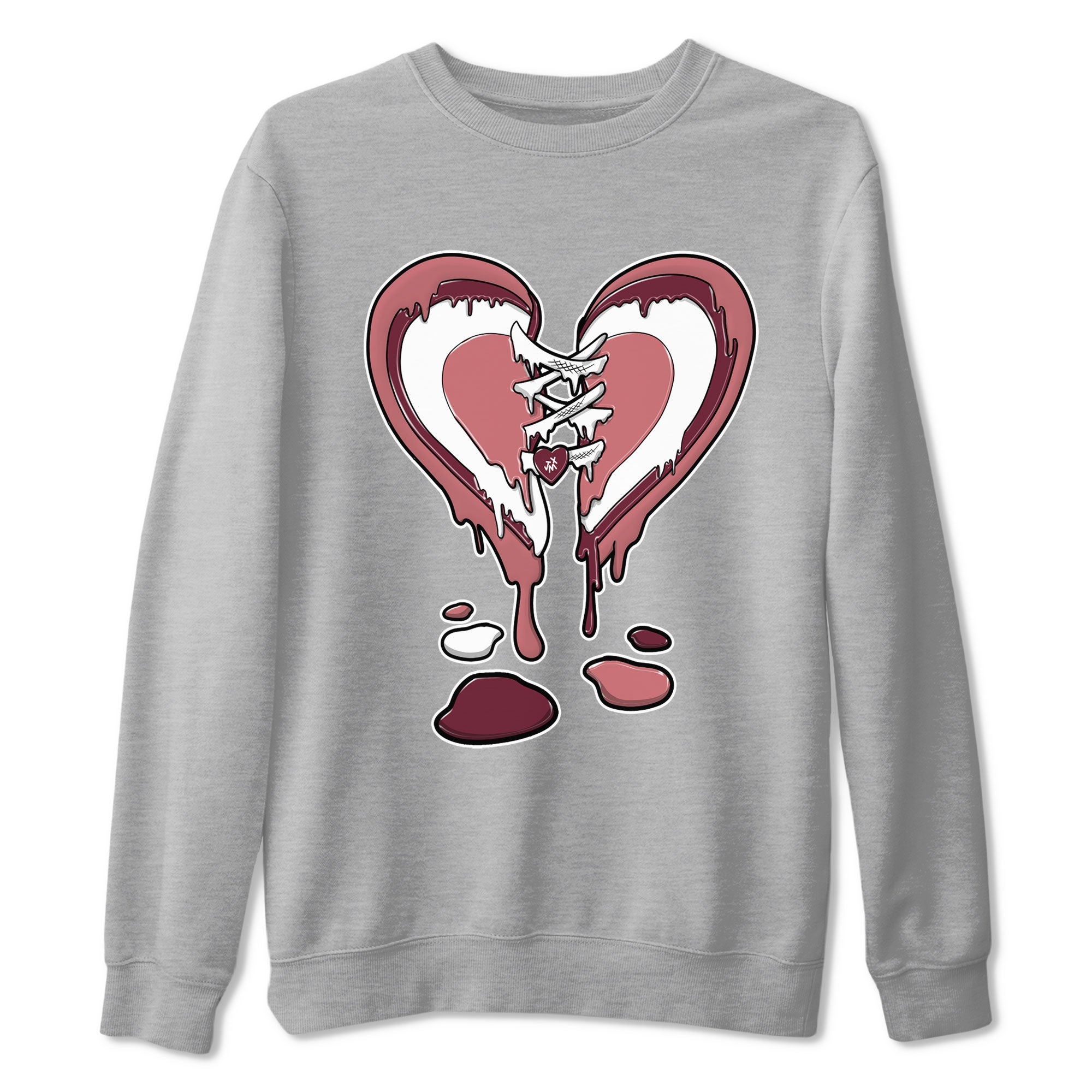 Dunk Low Valentine's Day shirt to match jordans Melting Heart sneaker tees Dunk Valentines Day 2024 SNRT Sneaker Tees Casual Crew Neck T-Shirt Unisex Heather Grey 2 T-Shirt
