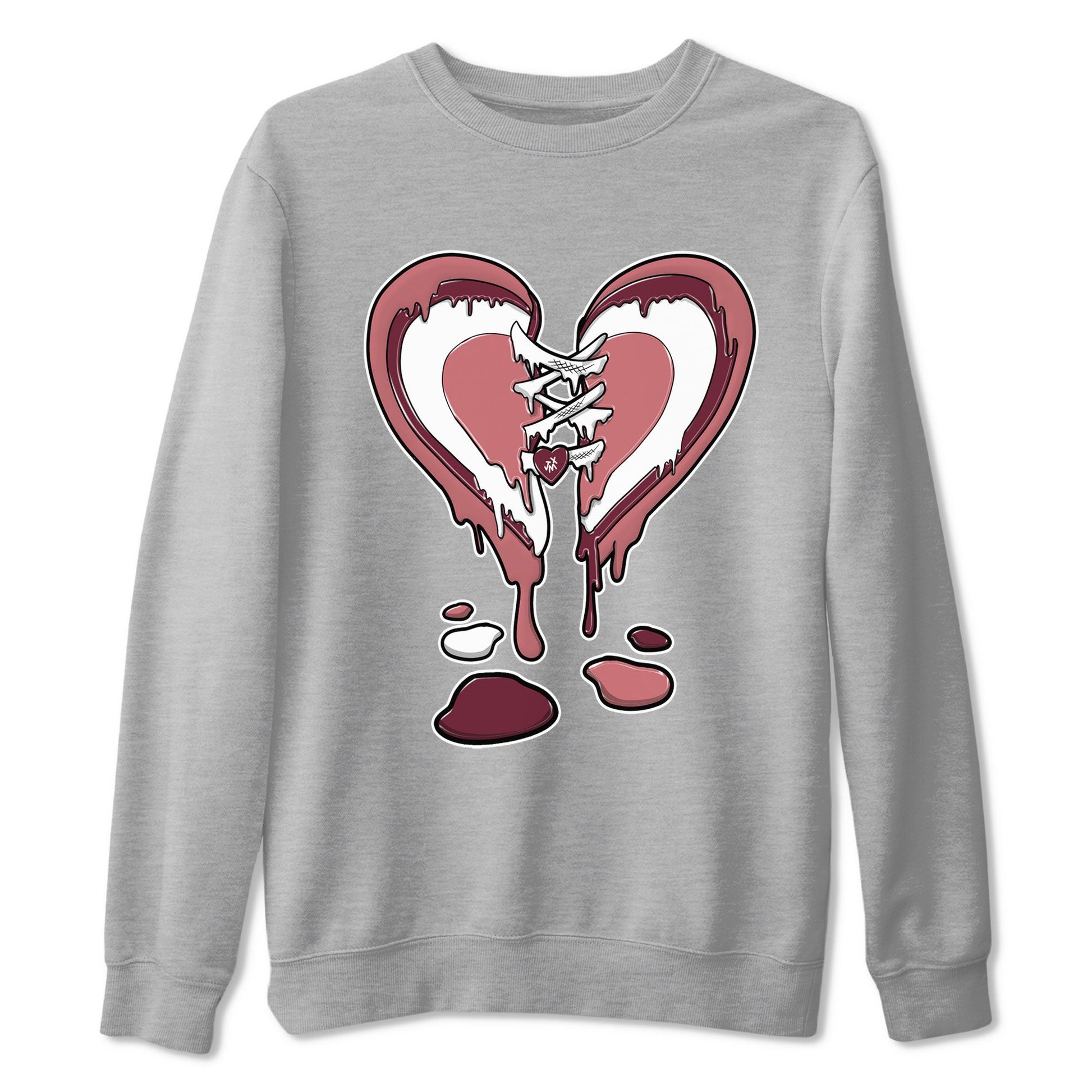 Dunk Low Valentine's Day shirt to match jordans Melting Heart sneaker tees Dunk Valentines Day 2024 SNRT Sneaker Tees Casual Crew Neck T-Shirt Unisex Heather Grey 2 T-Shirt