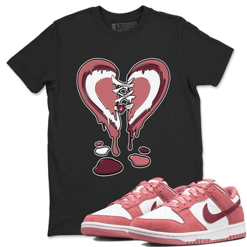 Dunk Low Valentine's Day shirt to match jordans Melting Heart sneaker tees Dunk Valentines Day 2024 SNRT Sneaker Tees Casual Crew Neck T-Shirt Unisex Black 1 T-Shirt