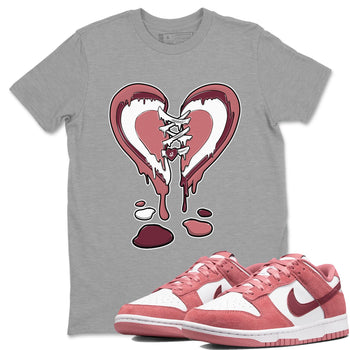 Dunk Low Valentine's Day shirt to match jordans Melting Heart sneaker tees Dunk Valentines Day 2024 SNRT Sneaker Tees Casual Crew Neck T-Shirt Unisex Heather Grey 1 T-Shirt