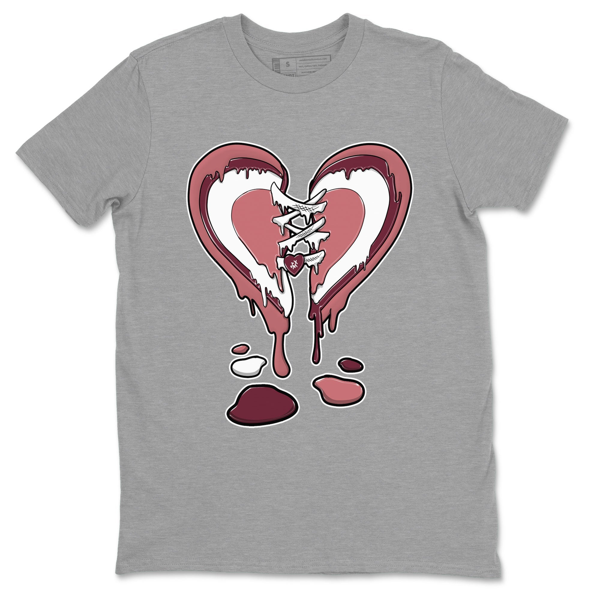 Dunk Low Valentine's Day shirt to match jordans Melting Heart sneaker tees Dunk Valentines Day 2024 SNRT Sneaker Tees Casual Crew Neck T-Shirt Unisex Heather Grey 2 T-Shirt