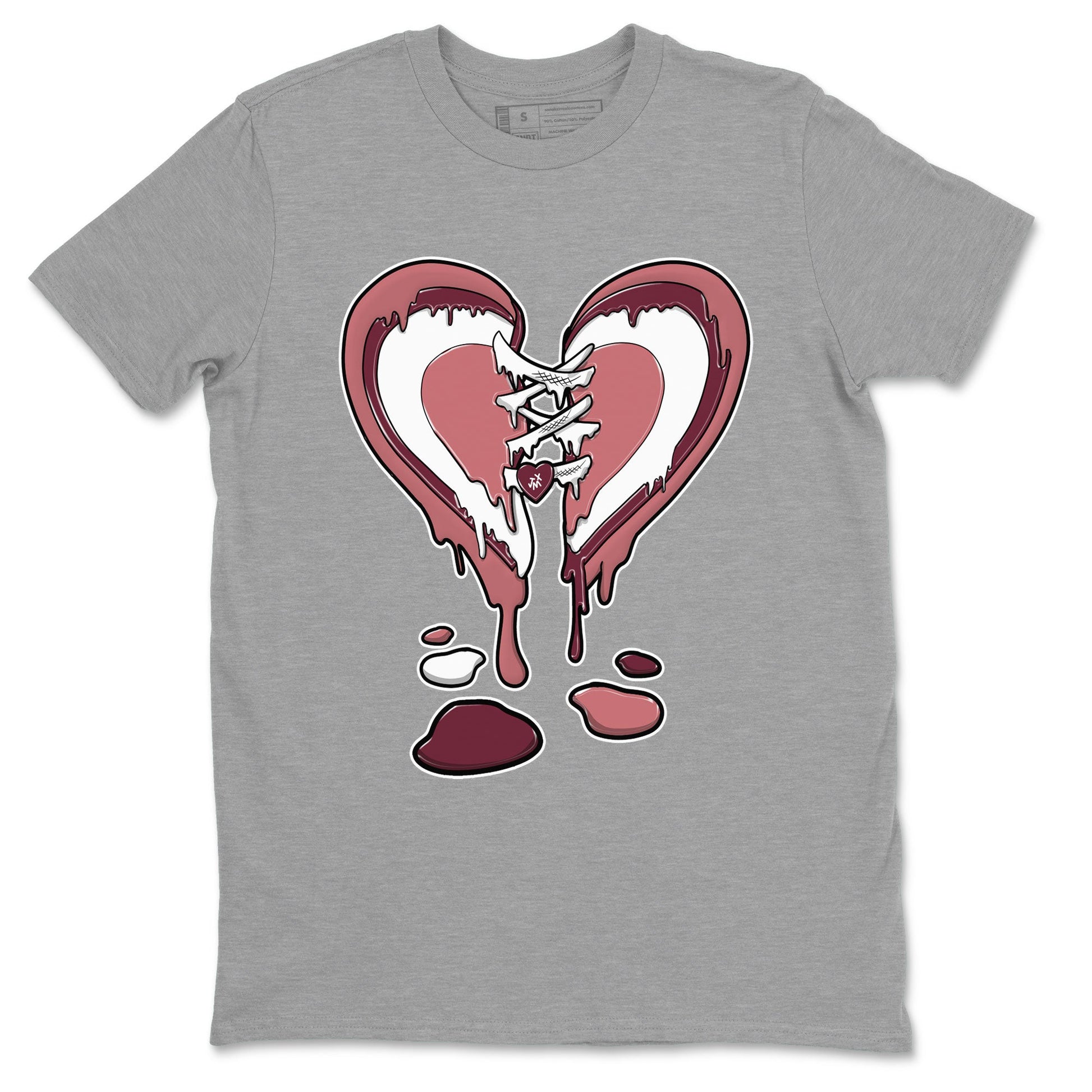 Dunk Low Valentine's Day shirt to match jordans Melting Heart sneaker tees Dunk Valentines Day 2024 SNRT Sneaker Tees Casual Crew Neck T-Shirt Unisex Heather Grey 2 T-Shirt
