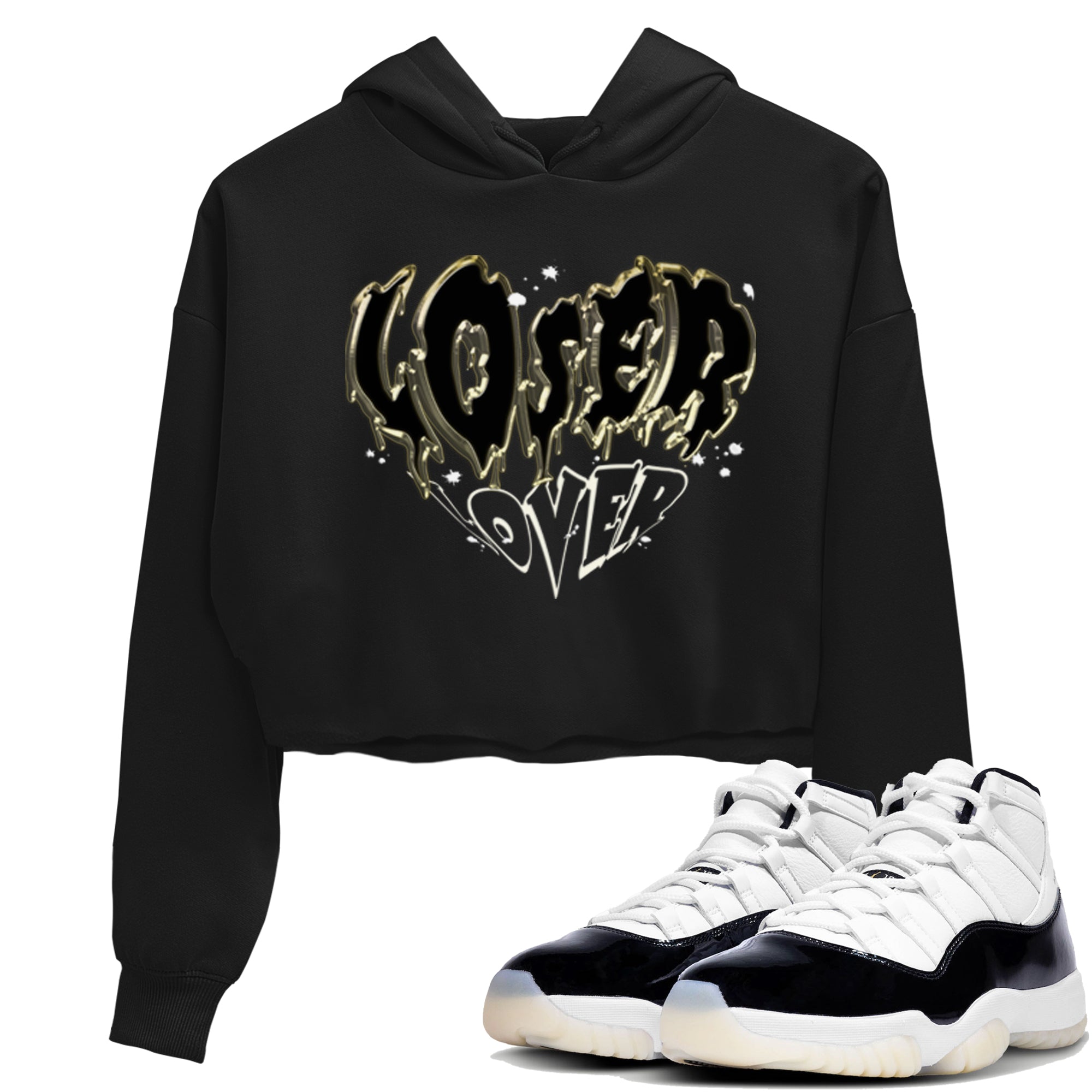Air Jordan 11 Retro Gratitude shirt to match jordans Melting Loser Lover sneaker tees AJ11 Gratitude SNRT Sneaker T Shirt  Black 1 crop length shirt