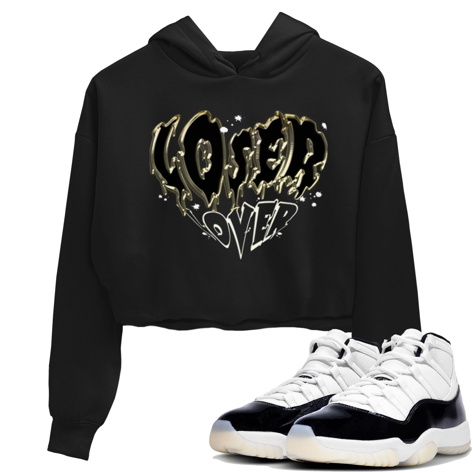 Air Jordan 11 Retro Gratitude shirt to match jordans Melting Loser Lover sneaker tees AJ11 Gratitude SNRT Sneaker T Shirt  Black 1 crop length shirt