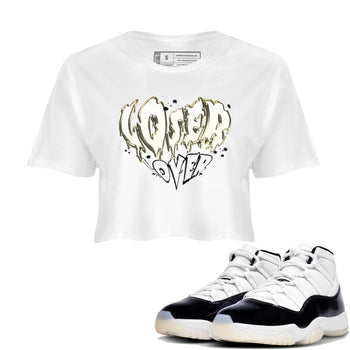 Air Jordan 11 Retro Gratitude shirt to match jordans Melting Loser Lover sneaker tees AJ11 Gratitude SNRT Sneaker T Shirt  White 1 crop length shirt