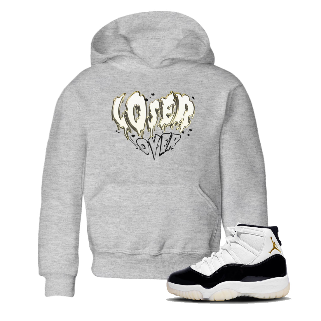Air Jordan 11 Retro Gratitude shirt to match jordans Melting Loser Lover sneaker tees AJ11 Gratitude SNRT Sneaker T Shirt  baby toddler Heather Grey 1 cotton Shirt