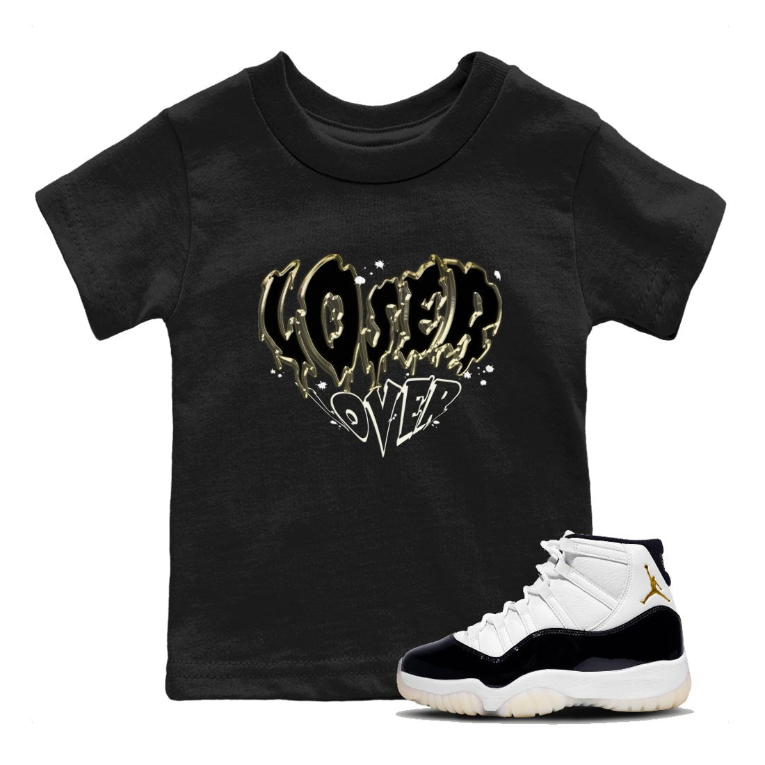 Air Jordan 11 Retro Gratitude shirt to match jordans Melting Loser Lover sneaker tees AJ11 Gratitude SNRT Sneaker T Shirt  baby toddler Black 1 cotton Shirt