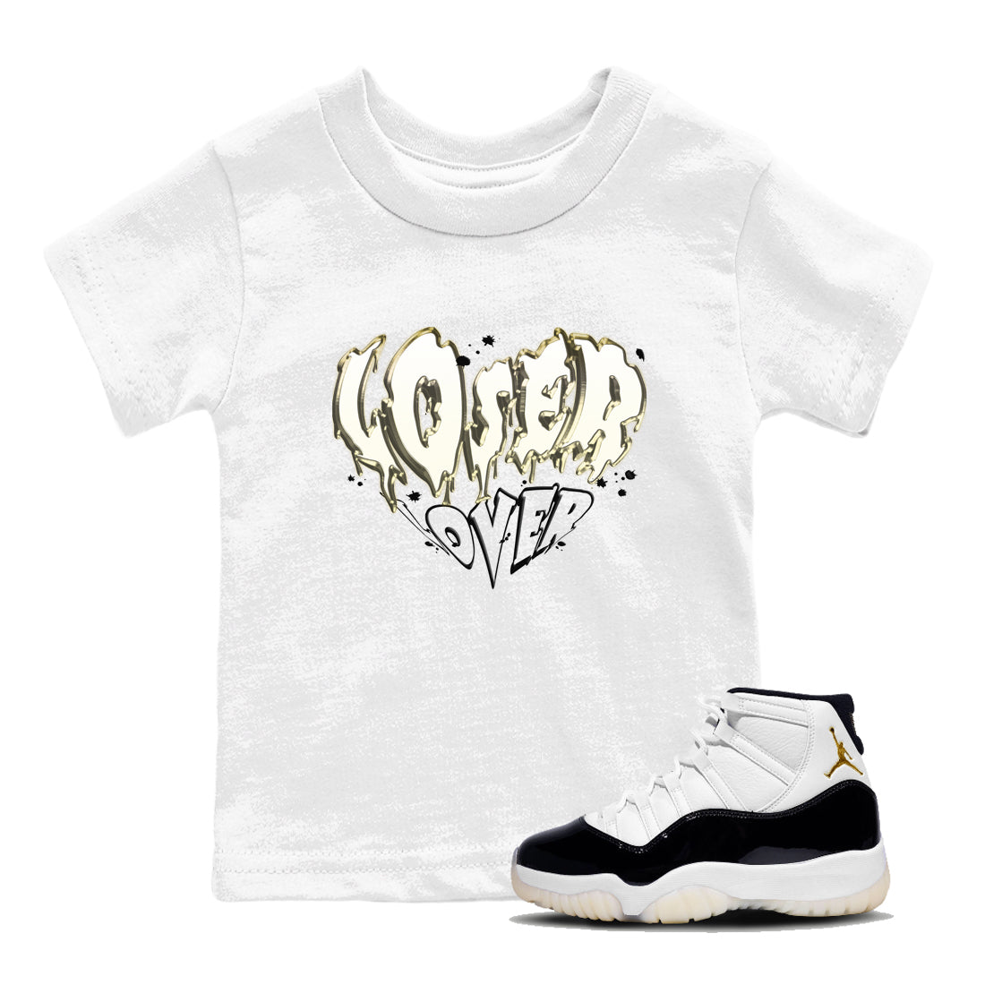 Air Jordan 11 Retro Gratitude shirt to match jordans Melting Loser Lover sneaker tees AJ11 Gratitude SNRT Sneaker T Shirt  baby toddler White 1 cotton Shirt