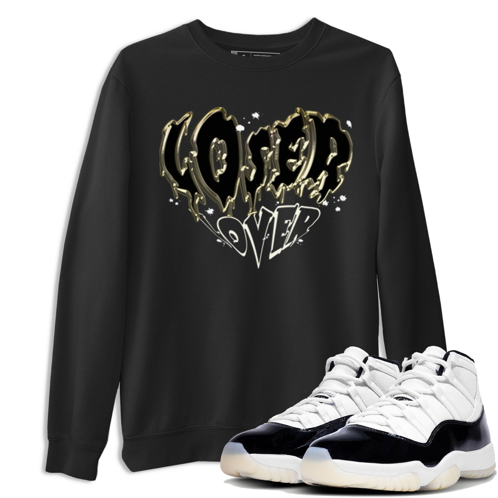 Air Jordan 11 Retro Gratitude shirt to match jordans Melting Loser Lover sneaker tees AJ11 Gratitude SNRT Sneaker T Shirt  unisex cotton Black 1 crew neck shirt