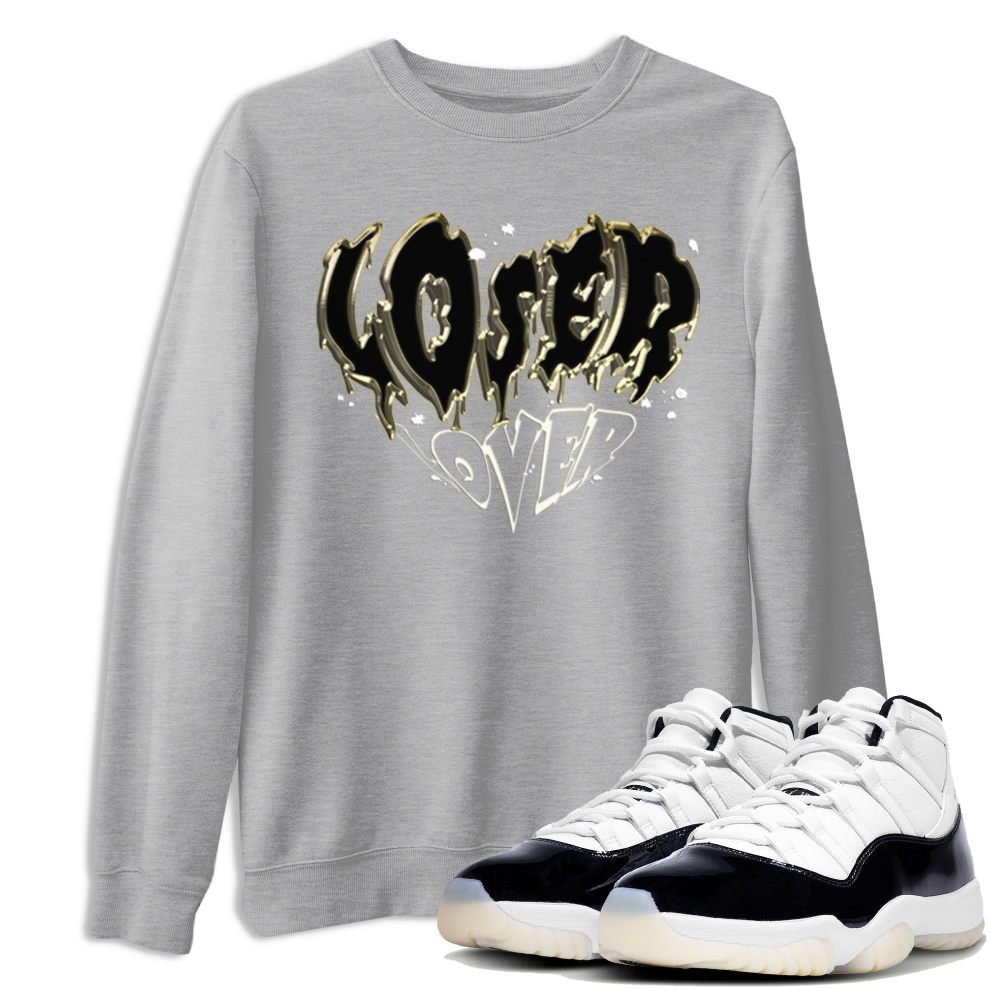 Air Jordan 11 Retro Gratitude shirt to match jordans Melting Loser Lover sneaker tees AJ11 Gratitude SNRT Sneaker T Shirt  unisex cotton Heather Grey 1 crew neck shirt