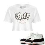 11s WMNS Neapolitan shirt to match jordans Melting Loser Lover sneaker tees Air Jordan 11 Neapolitan SNRT Sneaker Tees Sneaker Matching Shirt White 1 Crop T-Shirt